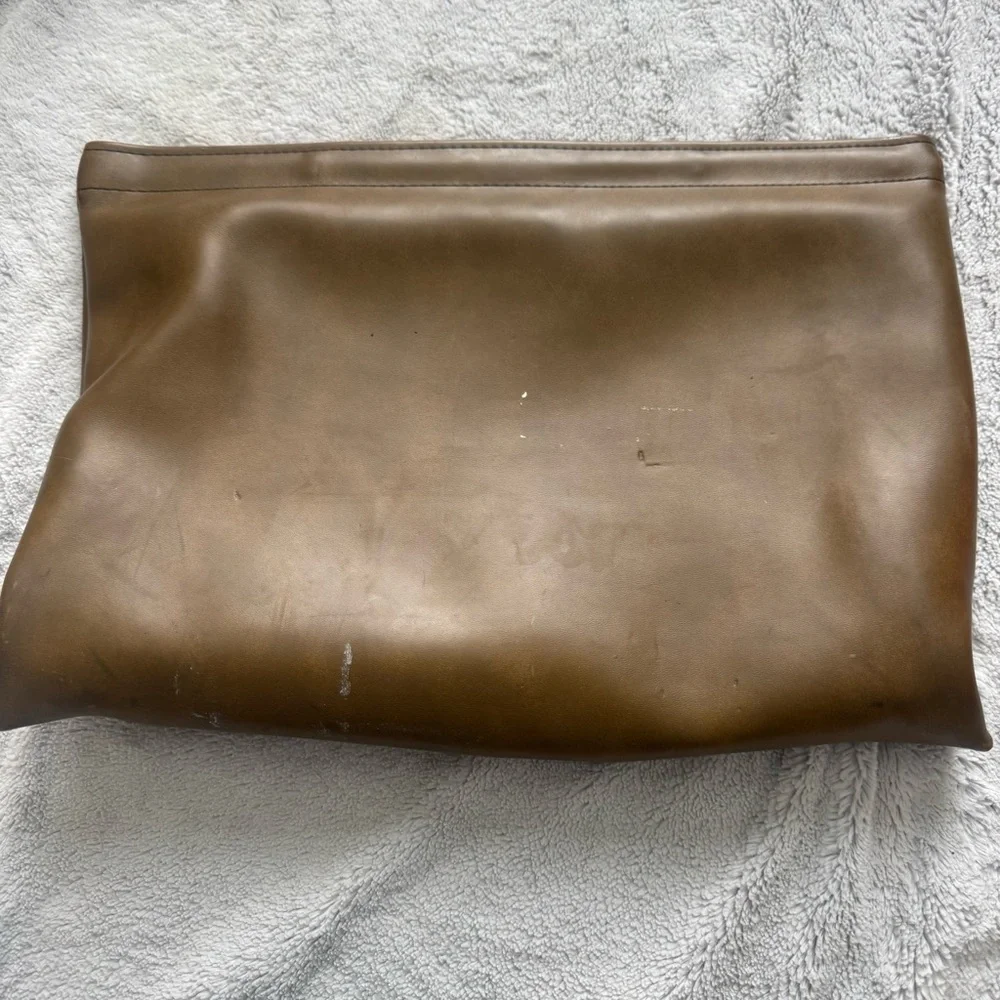 Hazel‎ Vintage Brown Leather Frame Portfolio Clutch 16 Inch Document Case